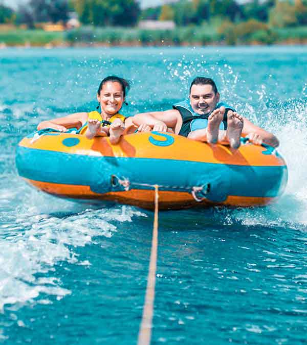 Couple can be seen enjoying Xtreme Jet Ski Donut Ride