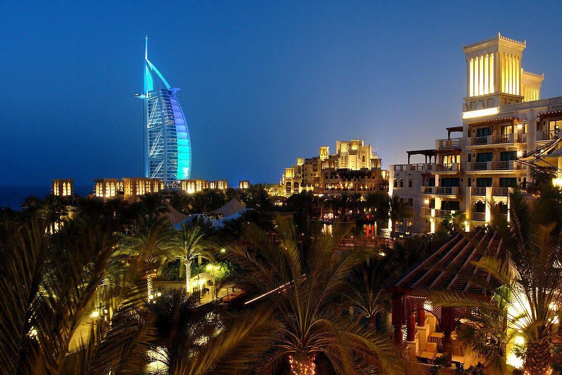 view of Burj al Arab from Al Qasr Hotel