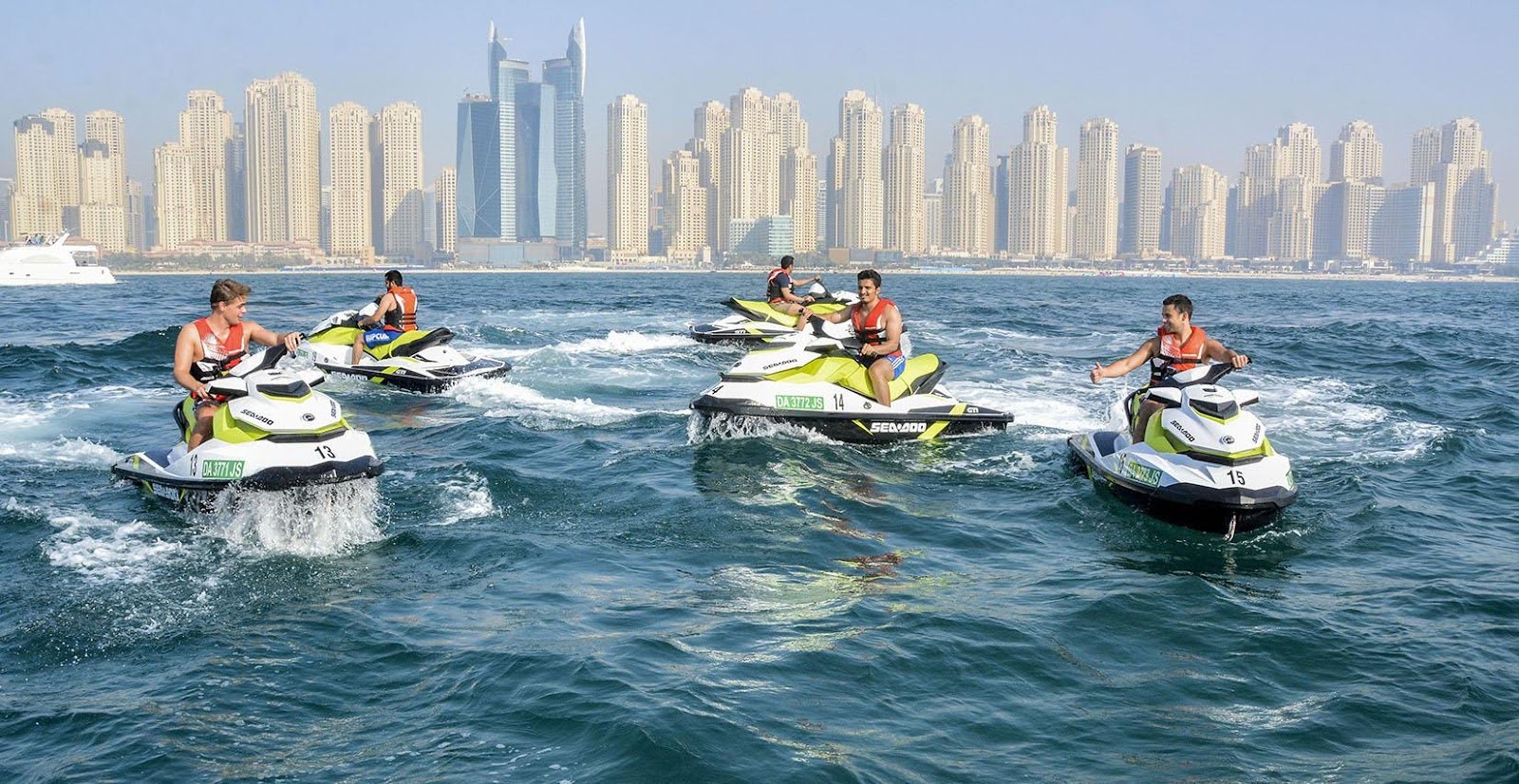 Group of Jet Ski Riders Near JBR