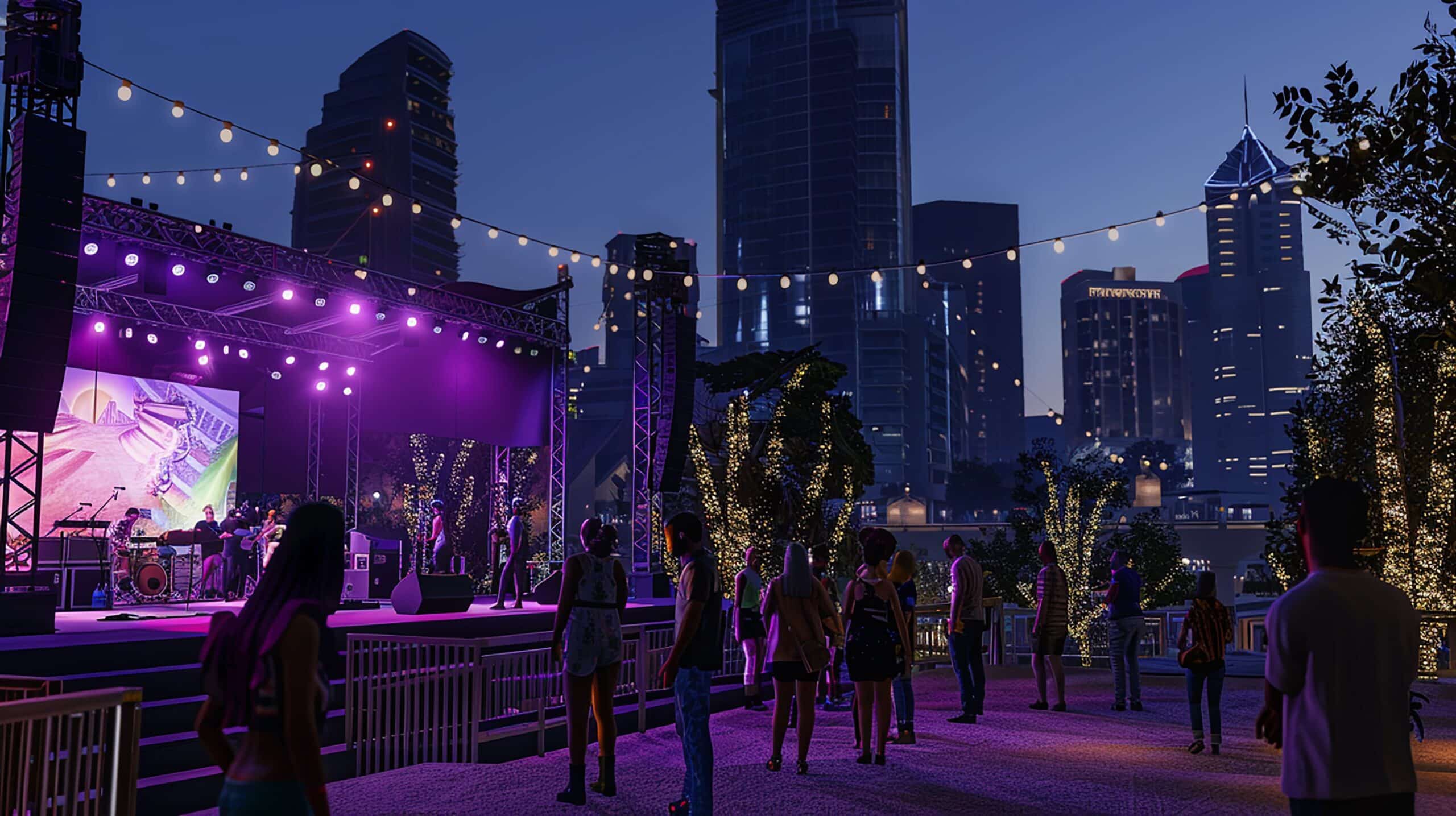 People partying in Dubai at night