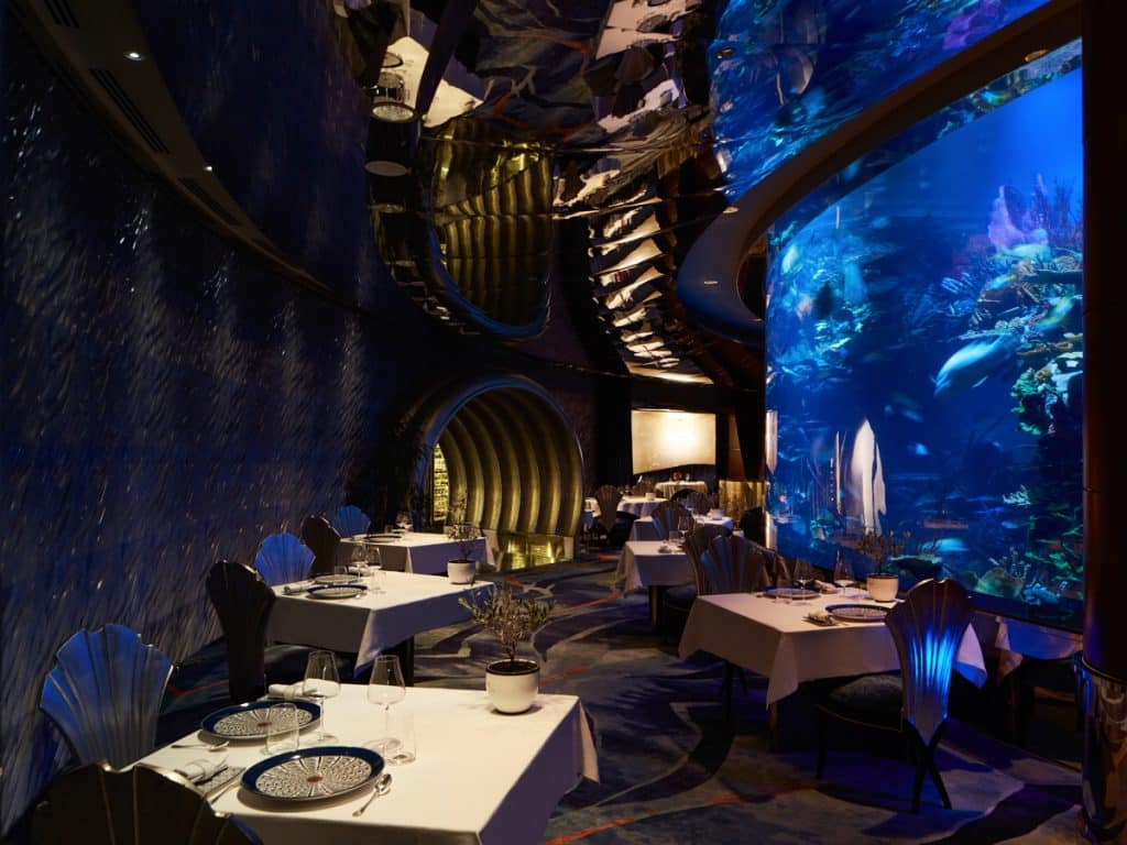 Burj Al Arab Jumeirah Dine along with beautiful Aquarium View