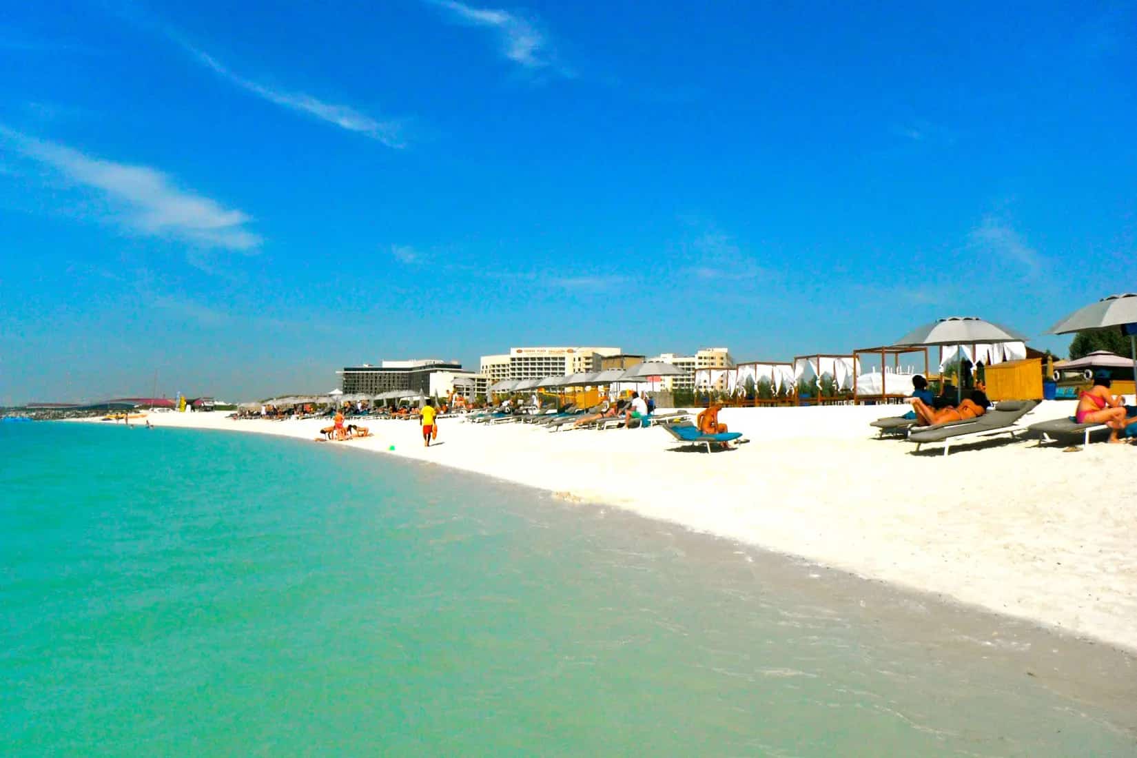 Wide shot of Yas Beach, Abu Dhabi